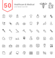 healthcare and medical line icon set vector image vector image