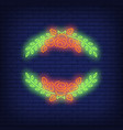 roses frame neon sign vector image