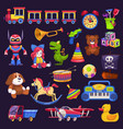 baby toys kid game bear and car vector image vector image