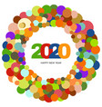 multi colored circles happy new year 2020 vector image