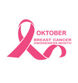 breast cancer awareness ribbon vector image