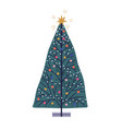 christmas tree hand drawn new vector image