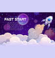 fast business start space rocket launch booster vector image