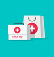 first aid kit flat cartoon vector image