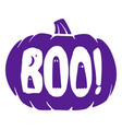 halloween purple boo pumpkin graphic vector image vector image