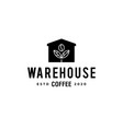 warehouse coffee logo concept simple coffee bean vector image vector image