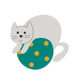 cute kitten on ball clipart vector image vector image