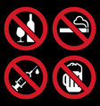 no alcohol sign smoking vector image vector image