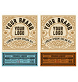 set 2 vintage labels layered vector image vector image