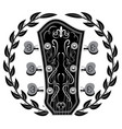 editable template in retro style with guitar head vector image vector image
