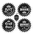 beer caps with text black vintage objects vector image vector image