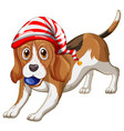 beagle dog wearing christmas hat vector image