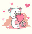 happy valentines day with teddy bear in love vector image