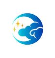 moon cloud logo vector image