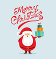 santa claus characters holding gift box vector image