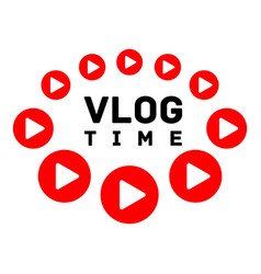 Popular vlog logo flat style Royalty Free Vector Image
