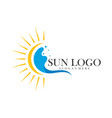 sun with water logo design template icon symbol vector image