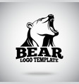 logo template with roaring bear for sport vector image
