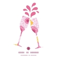 pink field flowers toasting wine glasses vector image