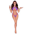 beautiful young women in purple bikini vector image