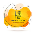black basketball ball and basket icon isolated vector image