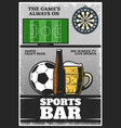 colorful vintage sport bar poster vector image vector image