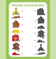 find correct shadow educational game vector image vector image