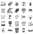 collection of black icons for golf vector image