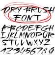 hand drawn font brush stroke alphabet grunge vector image