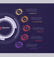 infographic round chart template on a deep vector image vector image