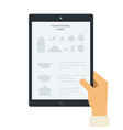 recipe on tablet screen flat icon isolated vector image