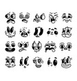 retro faces cartoon vintage mascot eye and mouth vector image