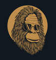 bigfoot head wearing eyeglasses vector image vector image