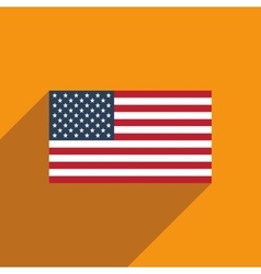 Flat icon with long shadow American flag Vector Image