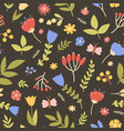 natural seamless pattern with wild blooming plants vector image