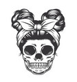 skull daughter head design on white background vector image vector image