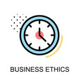 business ethics icon with clock on white vector image