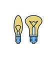 light bulbs colored icon - lighting lamps vector image