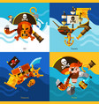 pirates 2x2 design concept set vector image vector image