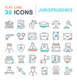 set line icons jurisprudence vector image