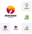 set of reaching stars logo design template dream vector image