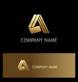 shape letter a gold company logo vector image