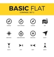 basic set of compass icons vector image vector image