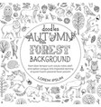 doodles autumn forest background vector image