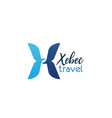 xebec travel x letter icon of agency vector image vector image