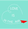 love is in the air red flying origami paper plane vector image vector image