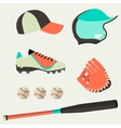 set of baseball club icons design elements vector image