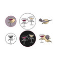 wine concept collection for a logo on white vector image vector image