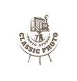 classic photo camera logo vector image vector image