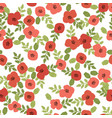 cute flat style abstract red poppy seamless vector image vector image